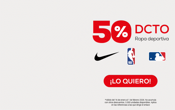 50% DCTO artículos deportivos ¡LO QUIERO!